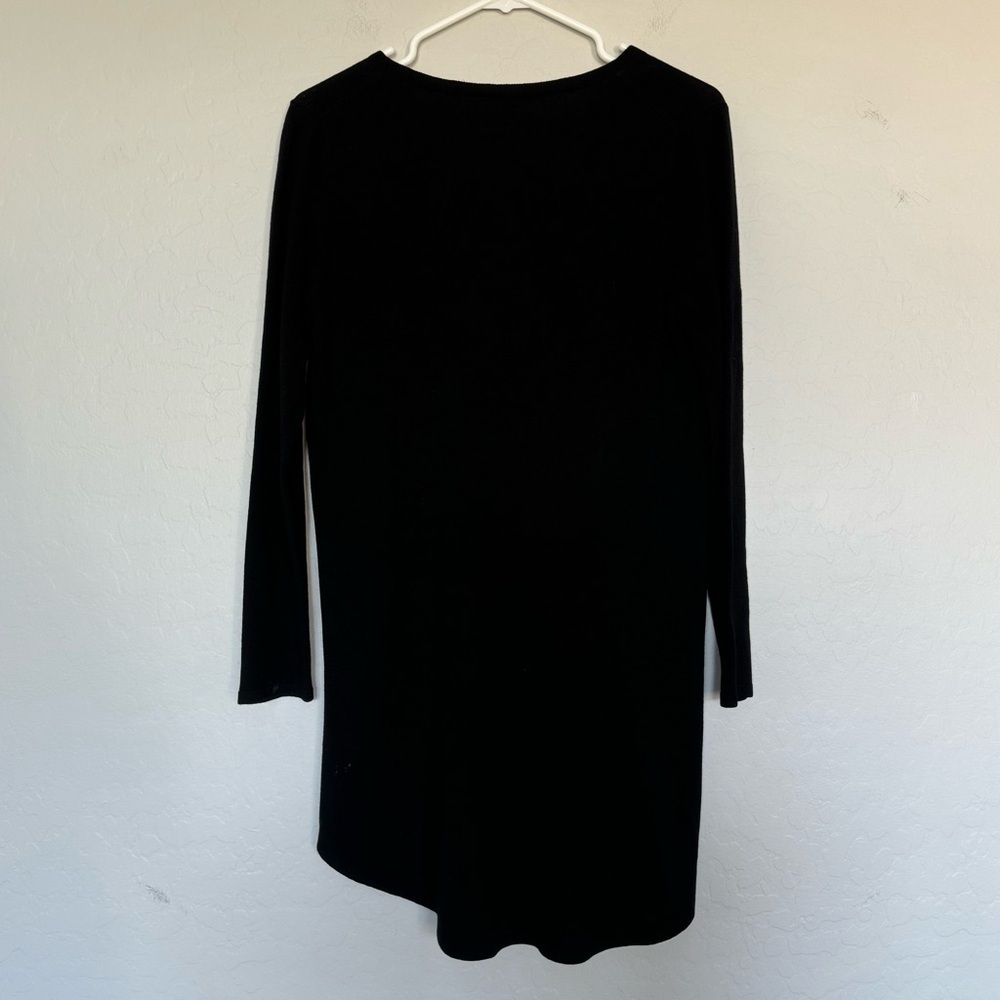 EILEEN FISHER V-Neck Wool Tunic Dress in black size small - Picture 7 of 11